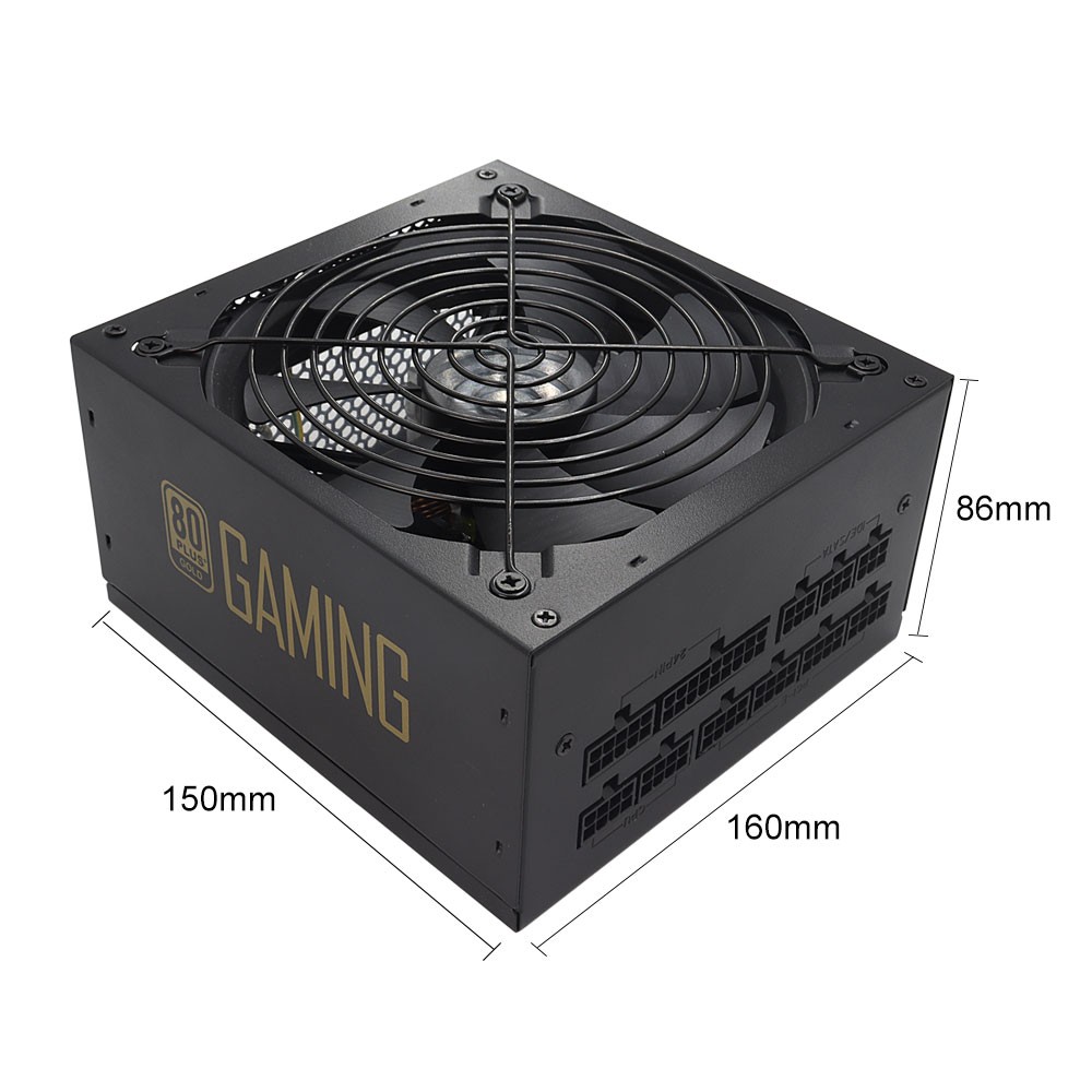 1000W Modular 80PLUS GLOD ATX Gaming Power Supply with 120mm Smart Fan Low Noise