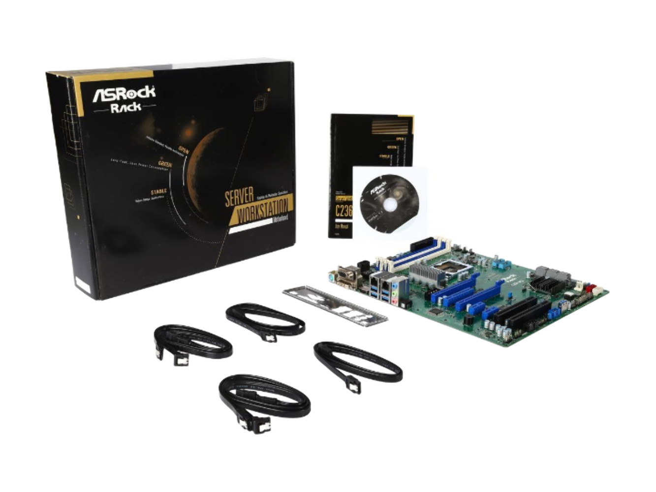 ASR OCK C236M WS microATX 9.6″X9.6″ Server Motherboard LGA 1151 Int el C236 WS 9