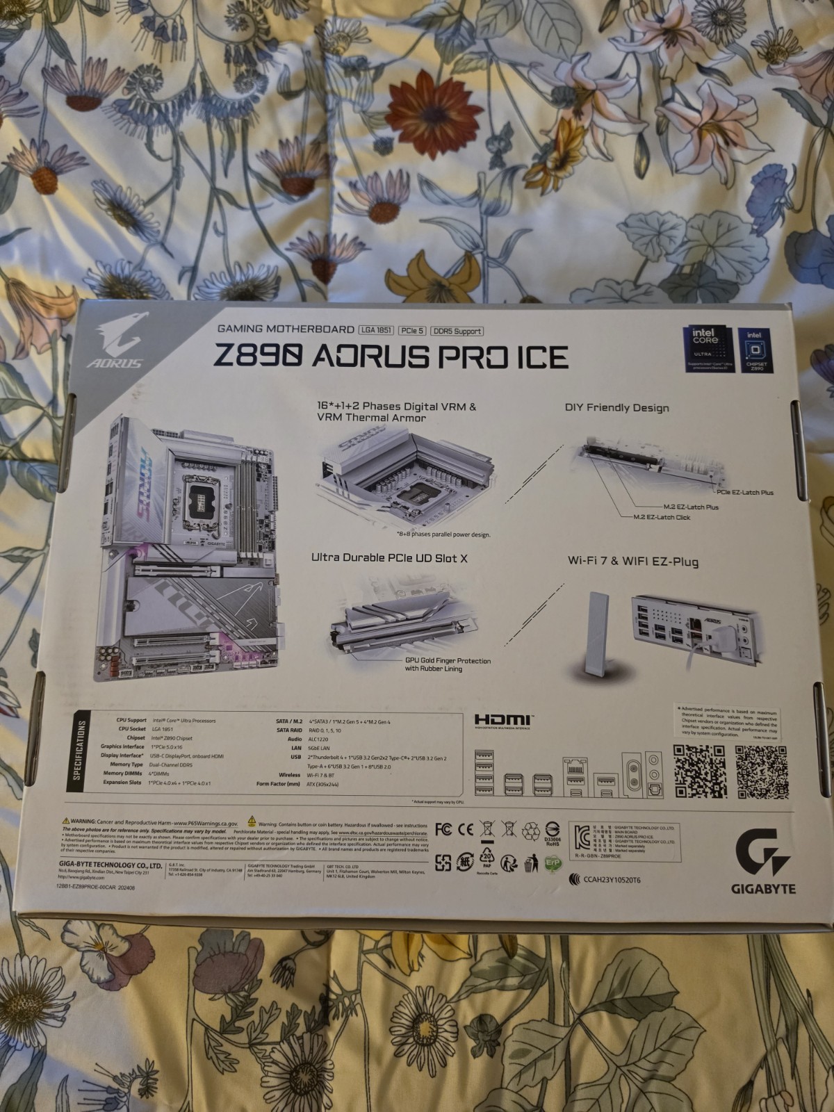 AORUS Z890 AORUS PRO ICE ATX Intel LGA 1851 DDR5 SDRAM Wi-Fi Gaming
