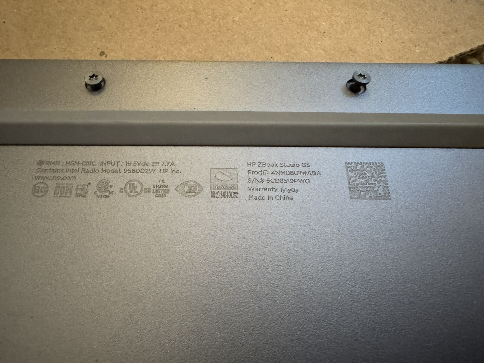 OEM HP ZBook Studio G5 15.6″ Laptop Bottom Case Base Cover (See Pictures!)