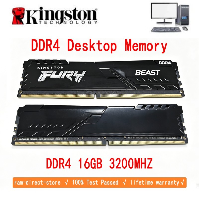 KINGSTON FURY DDR4 16GB RAM 3200MHz 1.35V CL16 288-Pi Desktop DIMM Memory Gaming