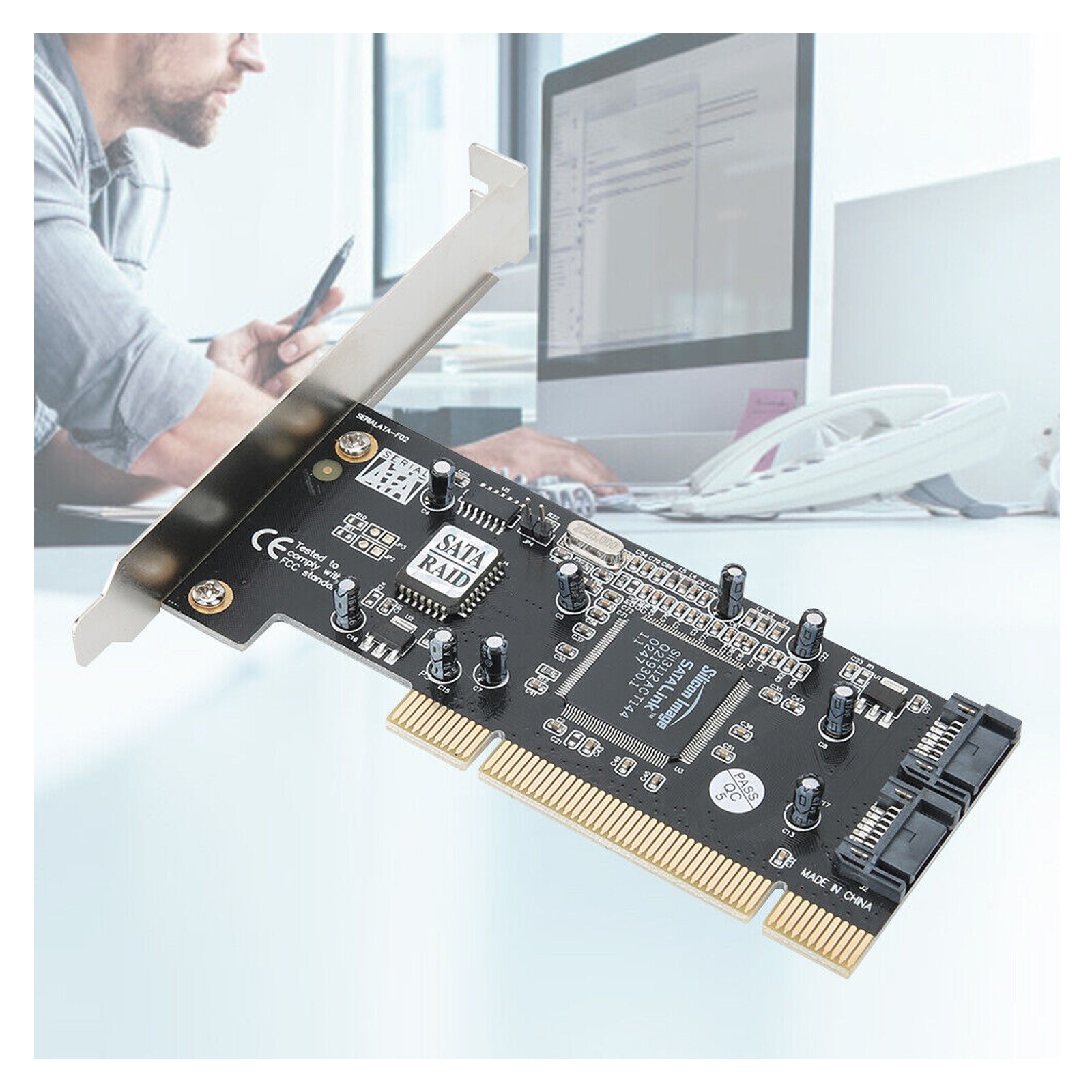 2-Channel Array Card PCI SATA 150MB/s SIL3112 Controller Card for WINS 2000/XPMS