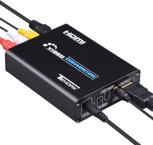 Tendak 3RCA AV CVBS Composite & S-Video R/L S-Viceo & RCA to HDMI(Metal)