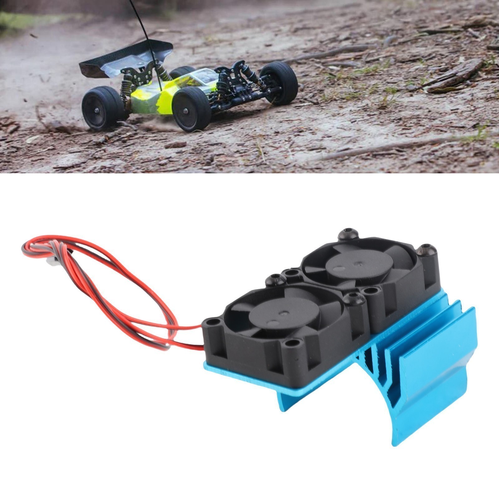 ESC Cooling Fan and Motor Dual Fan Set Aluminum Plastic Fan Set for Slash 4×4