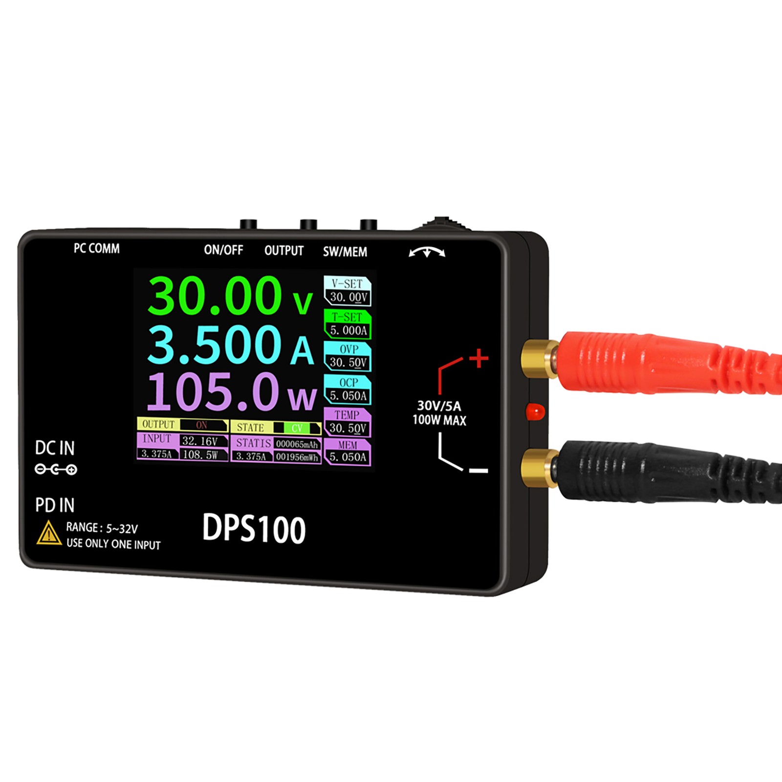 100W 30V 5A Power Supply Portable Digital Adjustable Power Supply Multiple HEAD