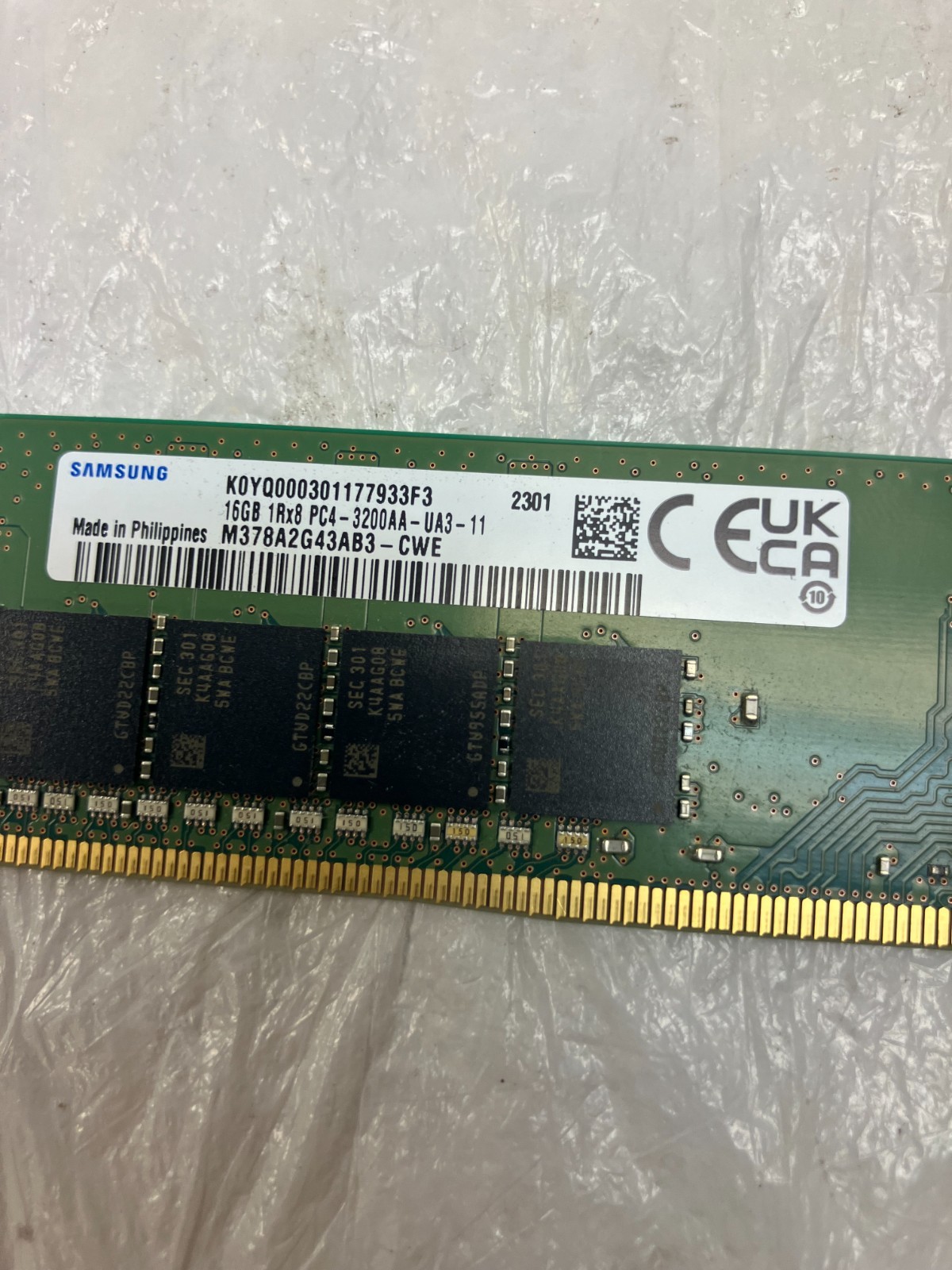 Samsung 16GB 1RX8 PC4-3200AA UDIMM Desktop Memory M378A2G43AB3-CWE