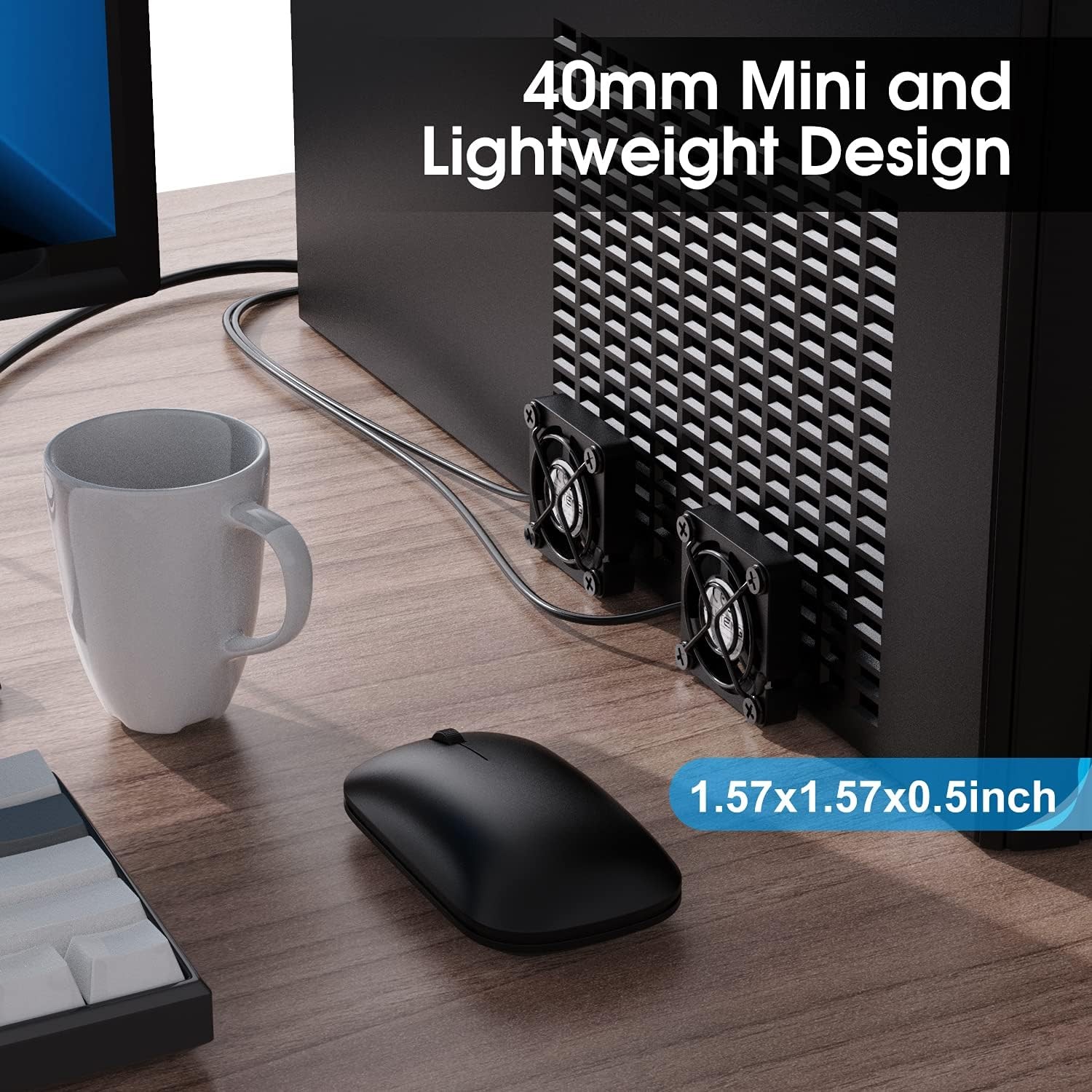 Dual 40mm USB Fan 3-Speed, 5V Mini Quiet PC/Console Fan Max 5500RPM