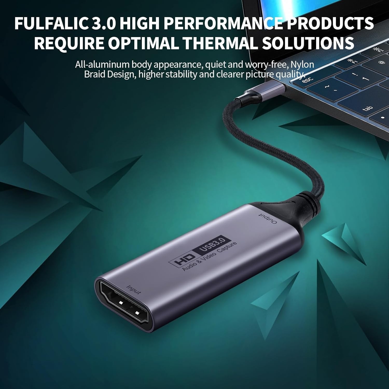 Ultra-Low Latency HDMI to USB C Capture Card for Seamless Gaming & Teaching