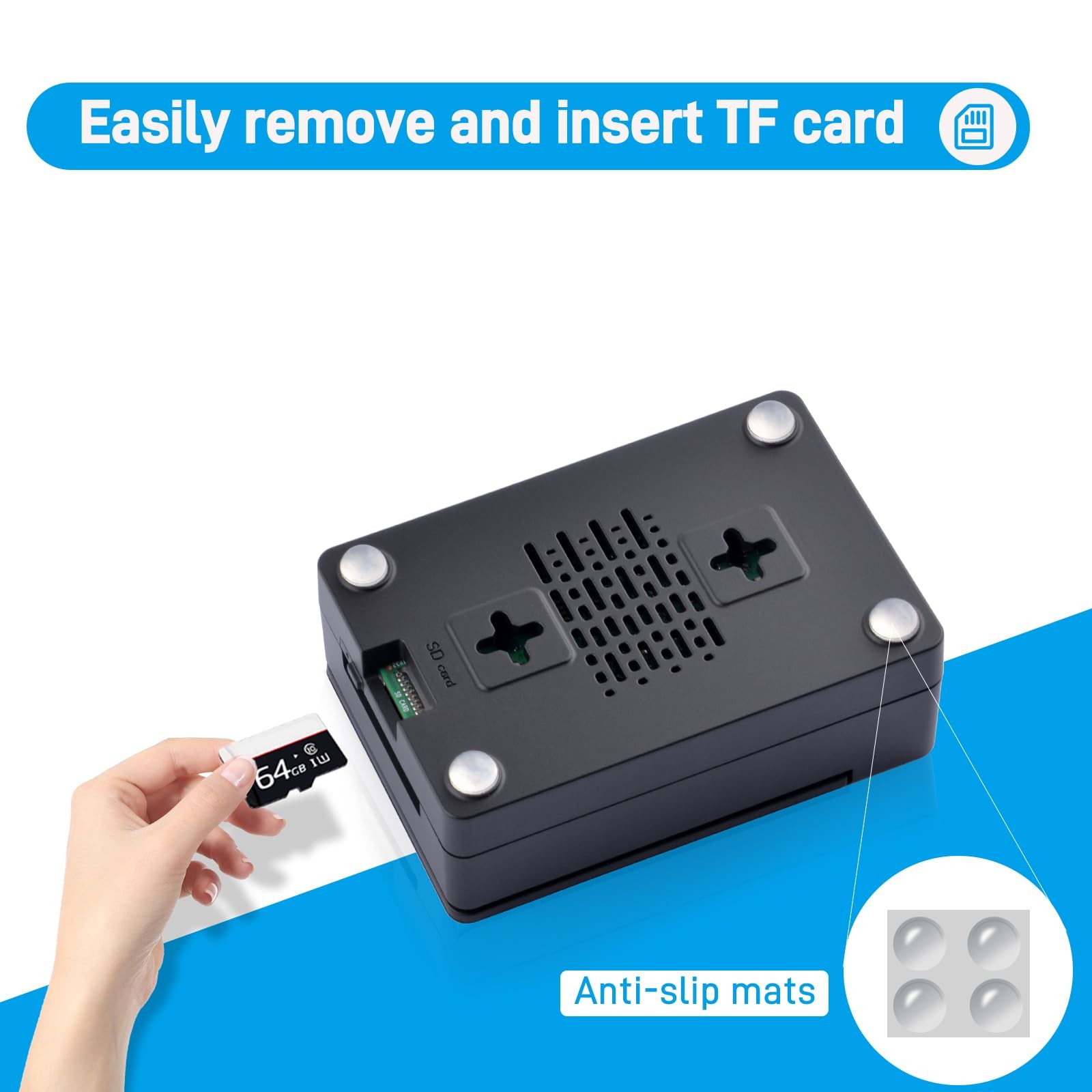 Raspberry Pi 5 Case with Heatsink & Fan – Active Cooling, Black
