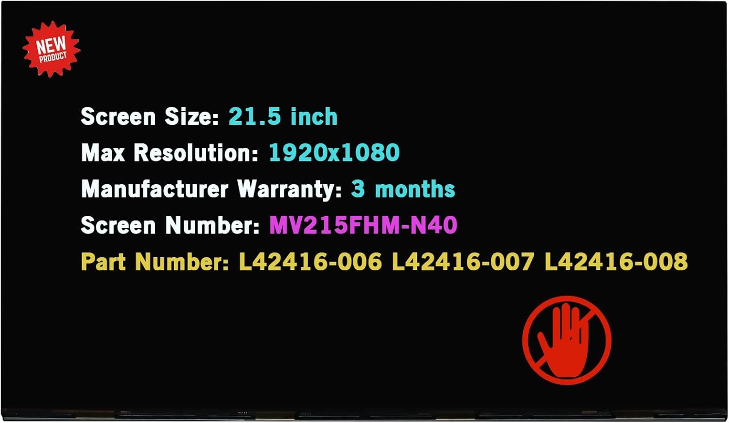 21.5″ LCD Screen for HP 22-D 22-DF0003W dd0001a FHD 30pin Non-Touch Display
