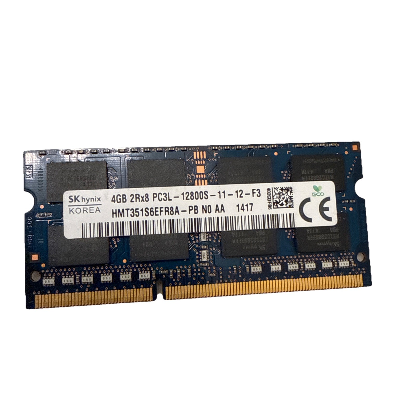 SK Hynix 4GB 2Rx8 PC3L-12800S-11-12-F3 Laptop Memory P/N:HMT351S6EFR8A-PB Tested