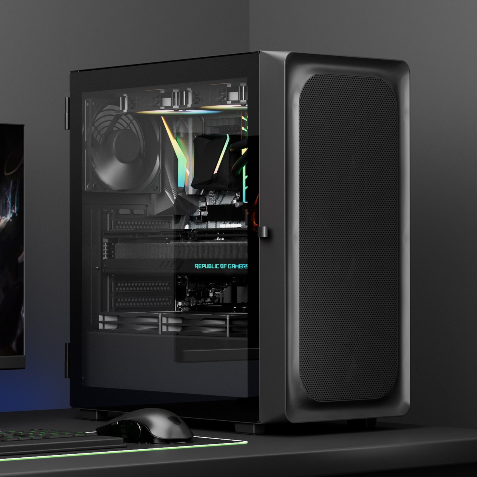 OPEN BOX DARKROCK EC2 Black Micro-ATX Mid Tower PC Case w/ x1 120mm Fan