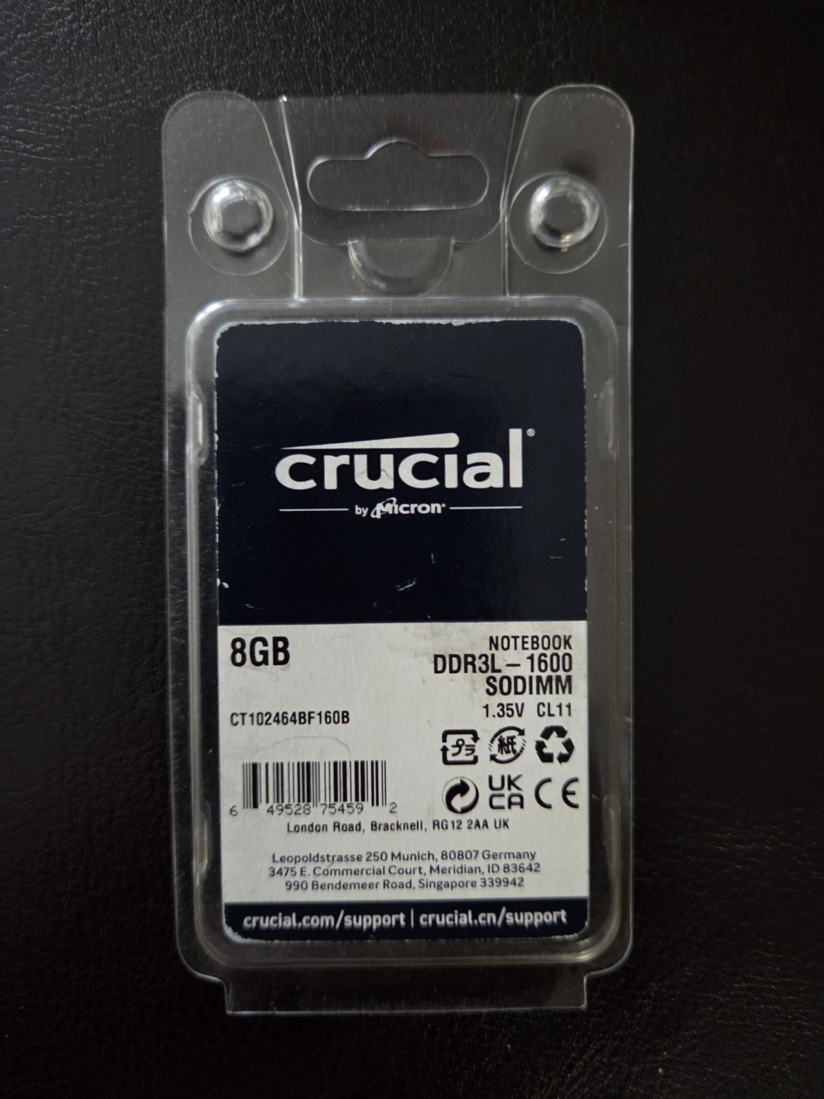 Crucial 8GB DDR3L-1600 SODIMM RAM Memory