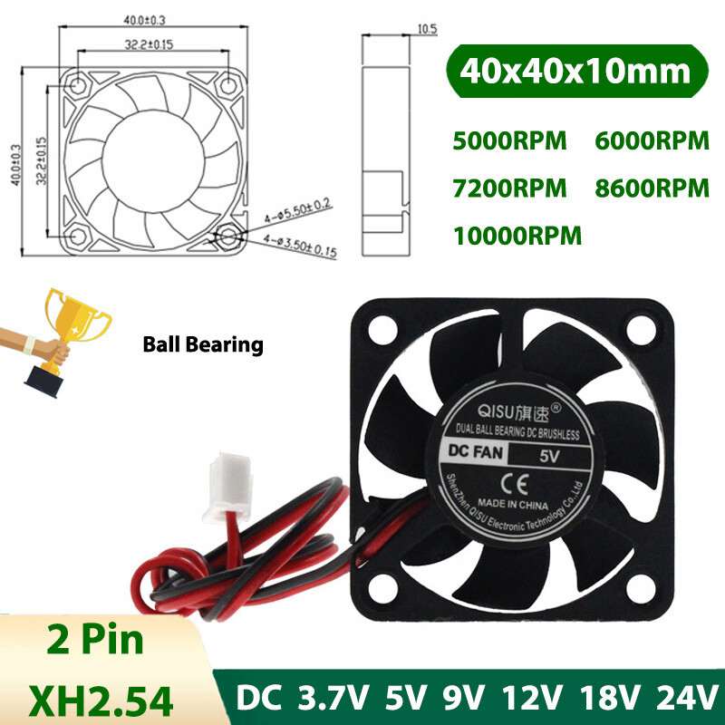 4010 DC Brushless Cooling Fan Mini Silent Fans 5V 9V 12V 18V 24V 5000-10000RPM