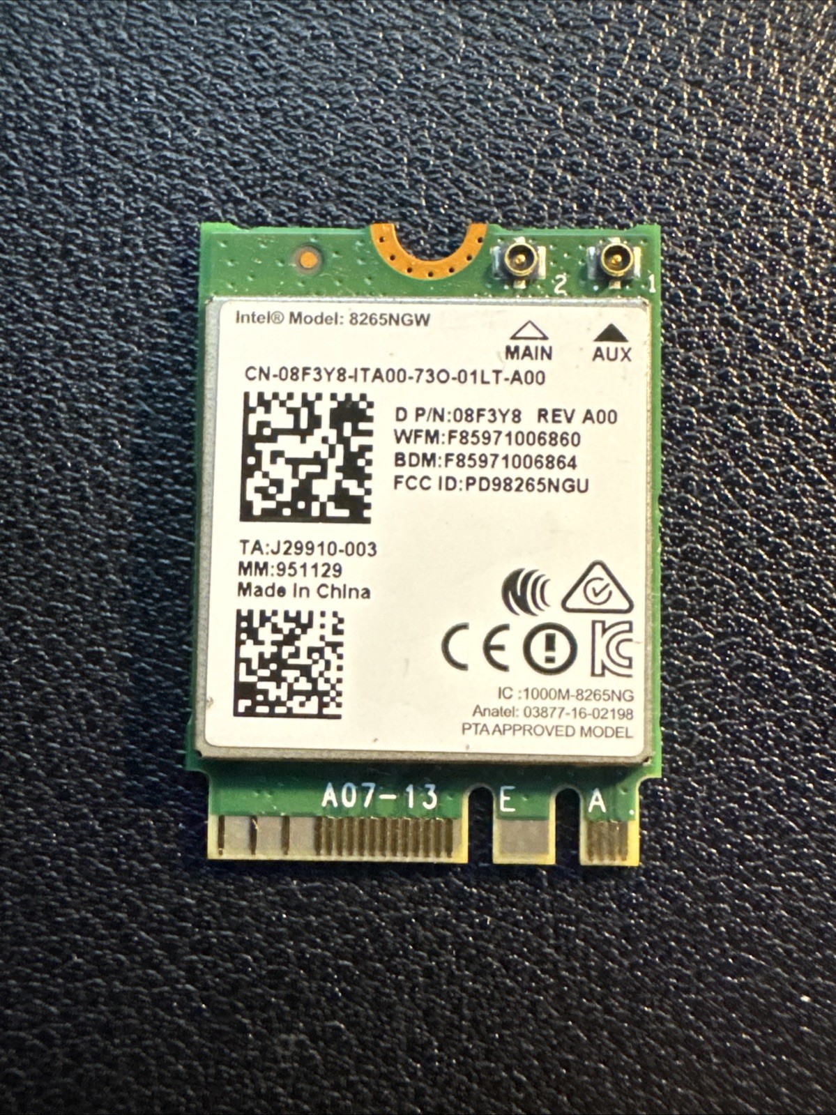8F3Y8 Dual Band WiFi Wireless Card Genuine Dell Optiplex 7450 7050 8265NGW