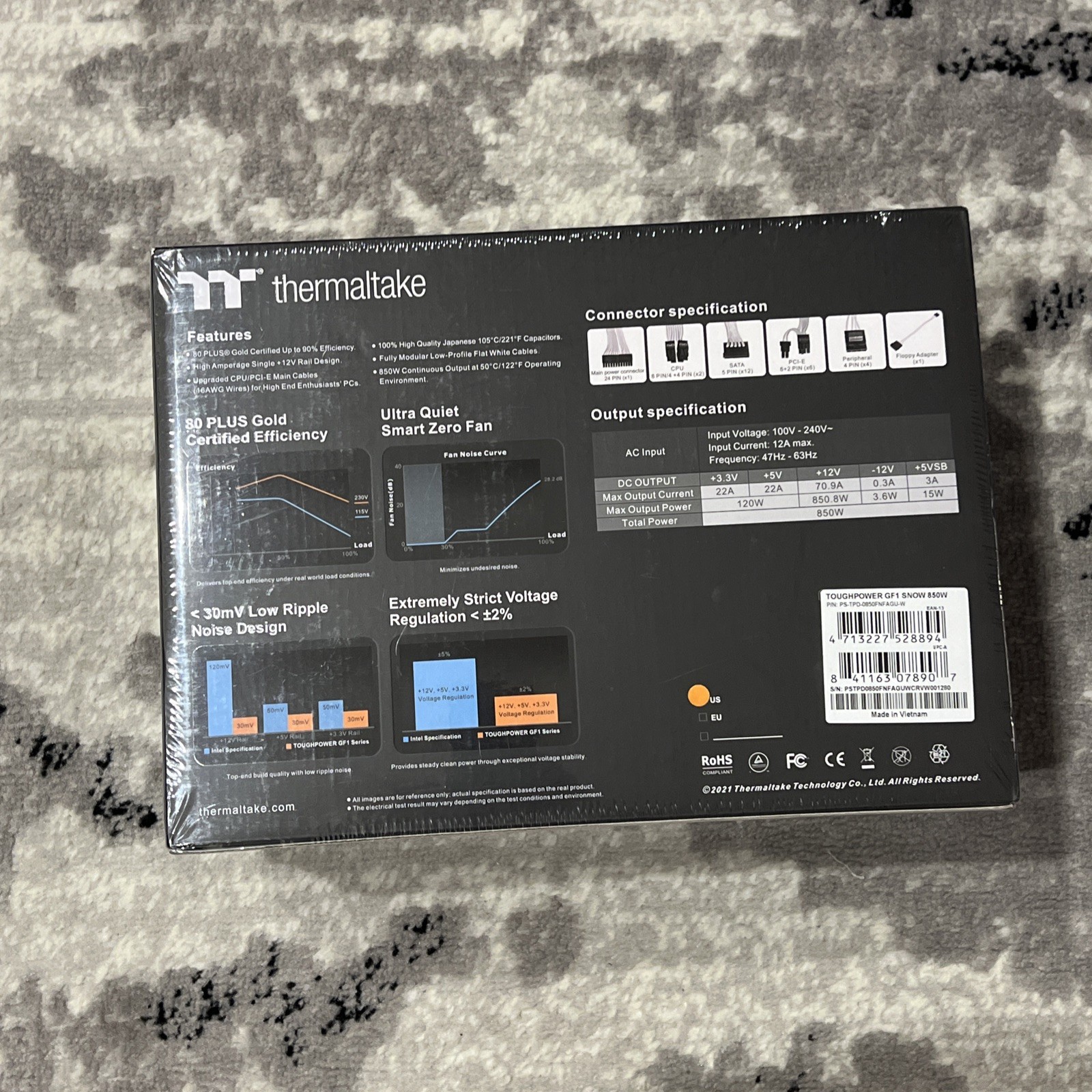 Thermaltake Toughpower GF1 Snow 850W Modular Ultra Quiet Power Supply SEALED