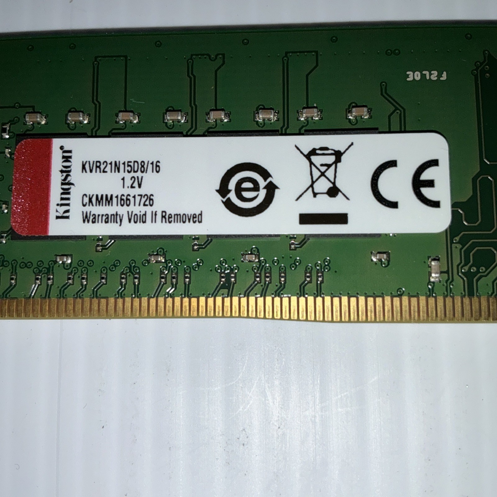 Kingston 16GB | KVR21N15D8/16 | PC4-2133 Desktop 288 1.2v