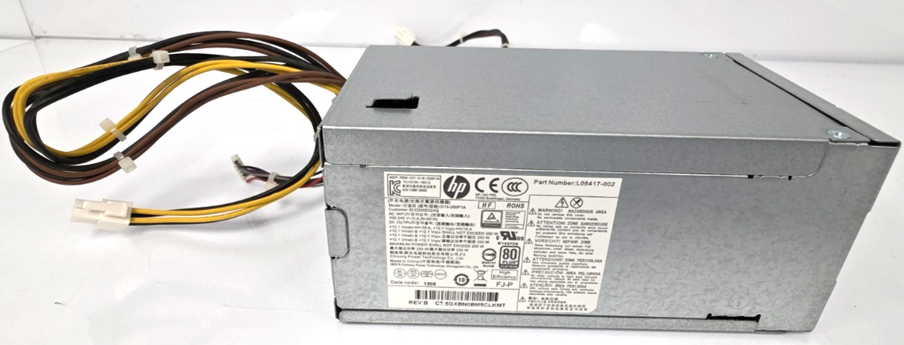 HP EliteDesk 800 G5| 250W Power Supply| 4+4 Pin| P2| L08417-002| D16-250P1A