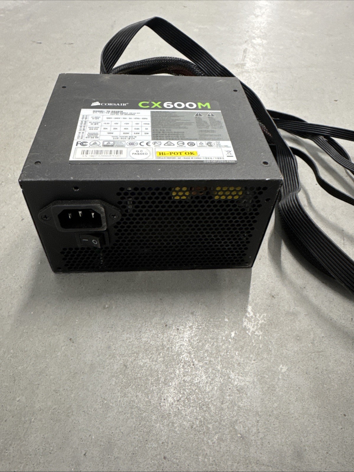 LOT OF 3 Corsair CX600M 750Watts Power Supply Model 75-002018 P/N: CP-9020061 –