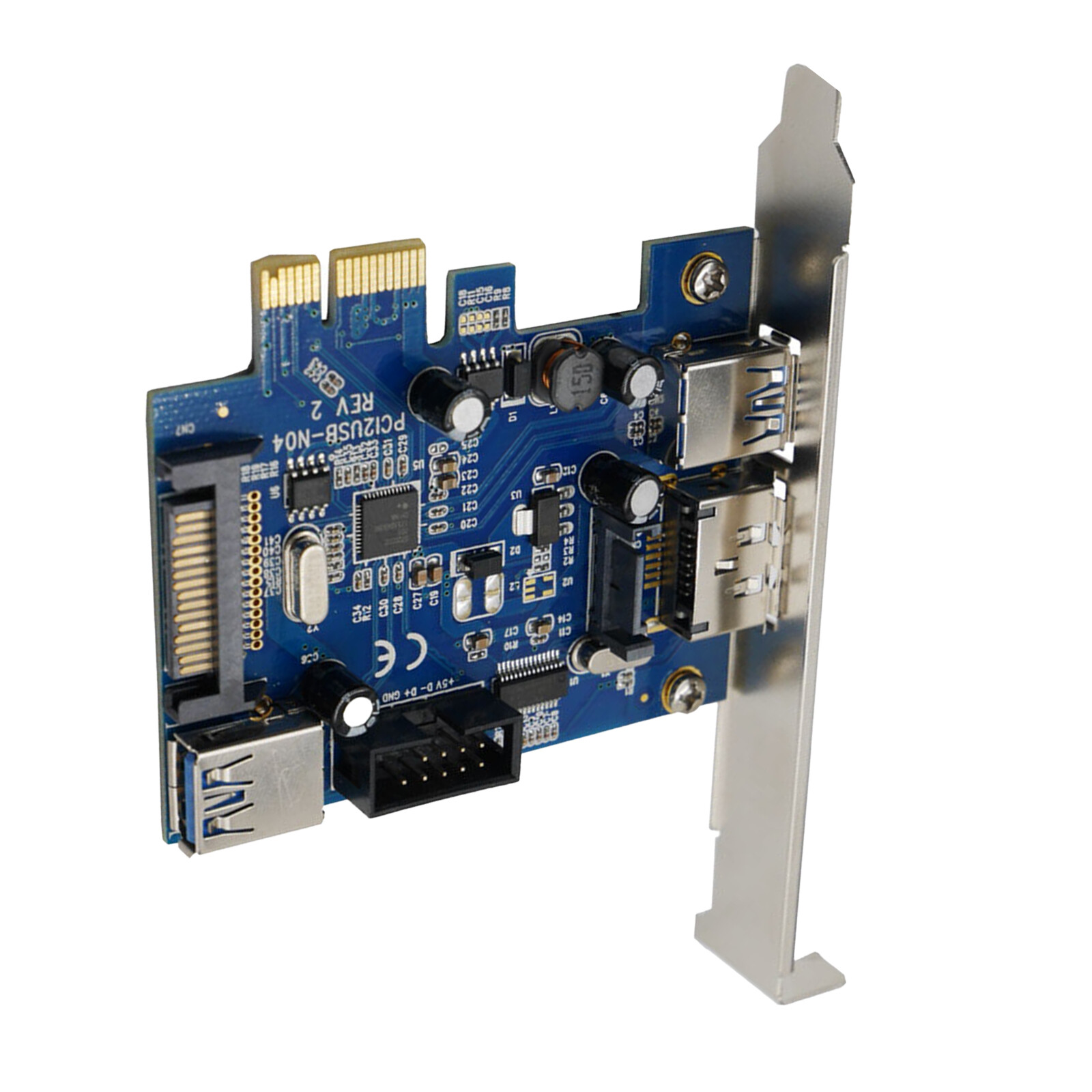 Header Adapter Converter PCI Express PCIE to USB 3.0 + 9Pin USB2.0 + Power eSATA