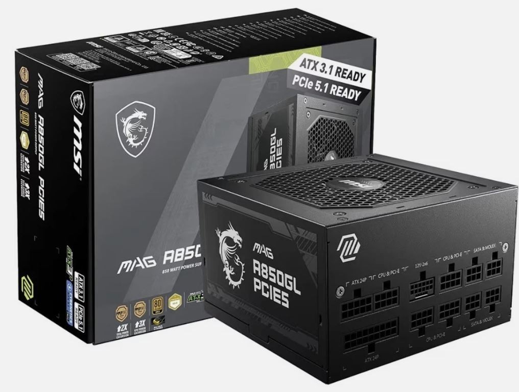 MSI – MAG A750GL PCIE 5 750W ATX 3.1 Full Modular 80+ Gold Gaming Power Supply