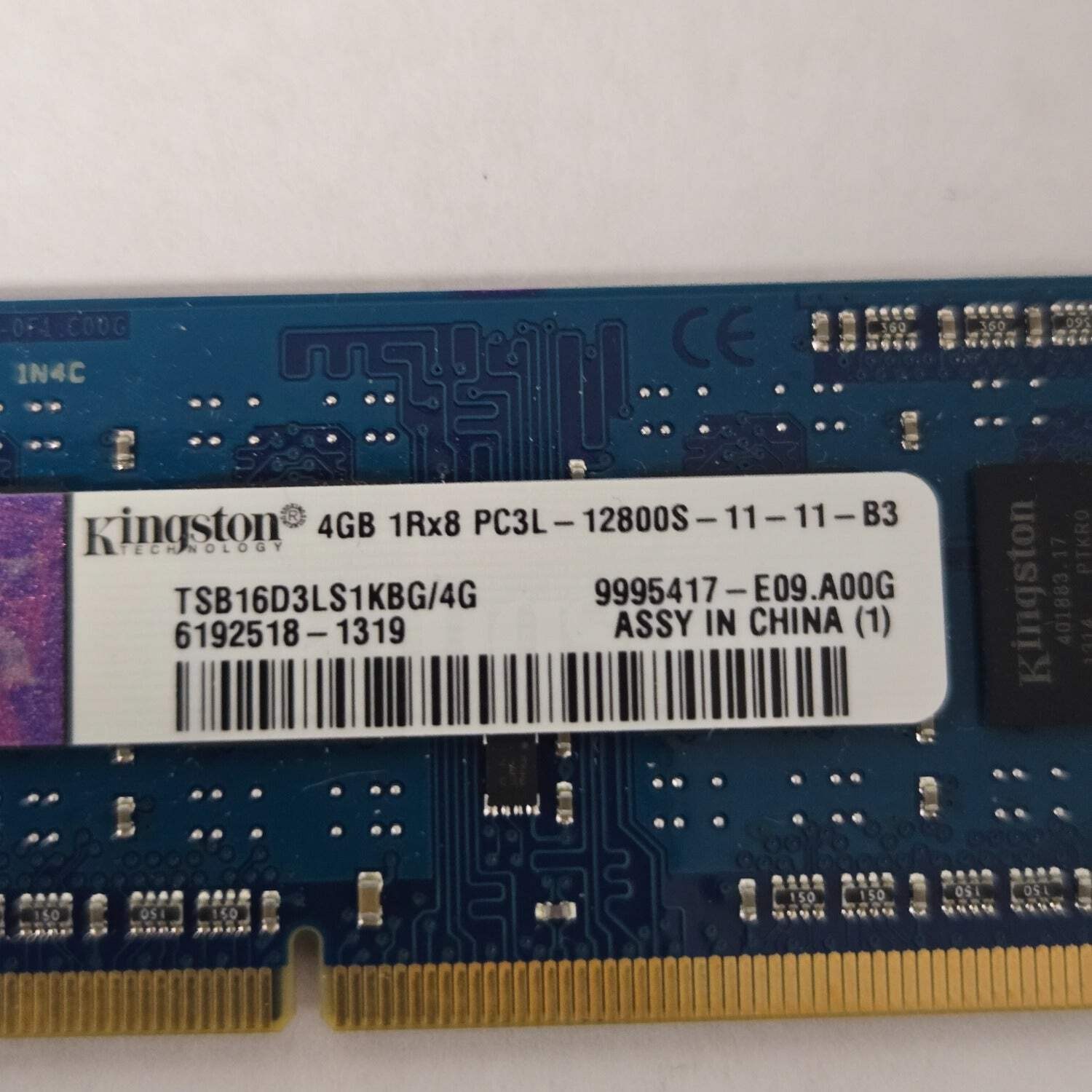 Kingston TSB16D3LS1KBG/4G 4GB (1x4GB) RAM DDR3 1600MHz