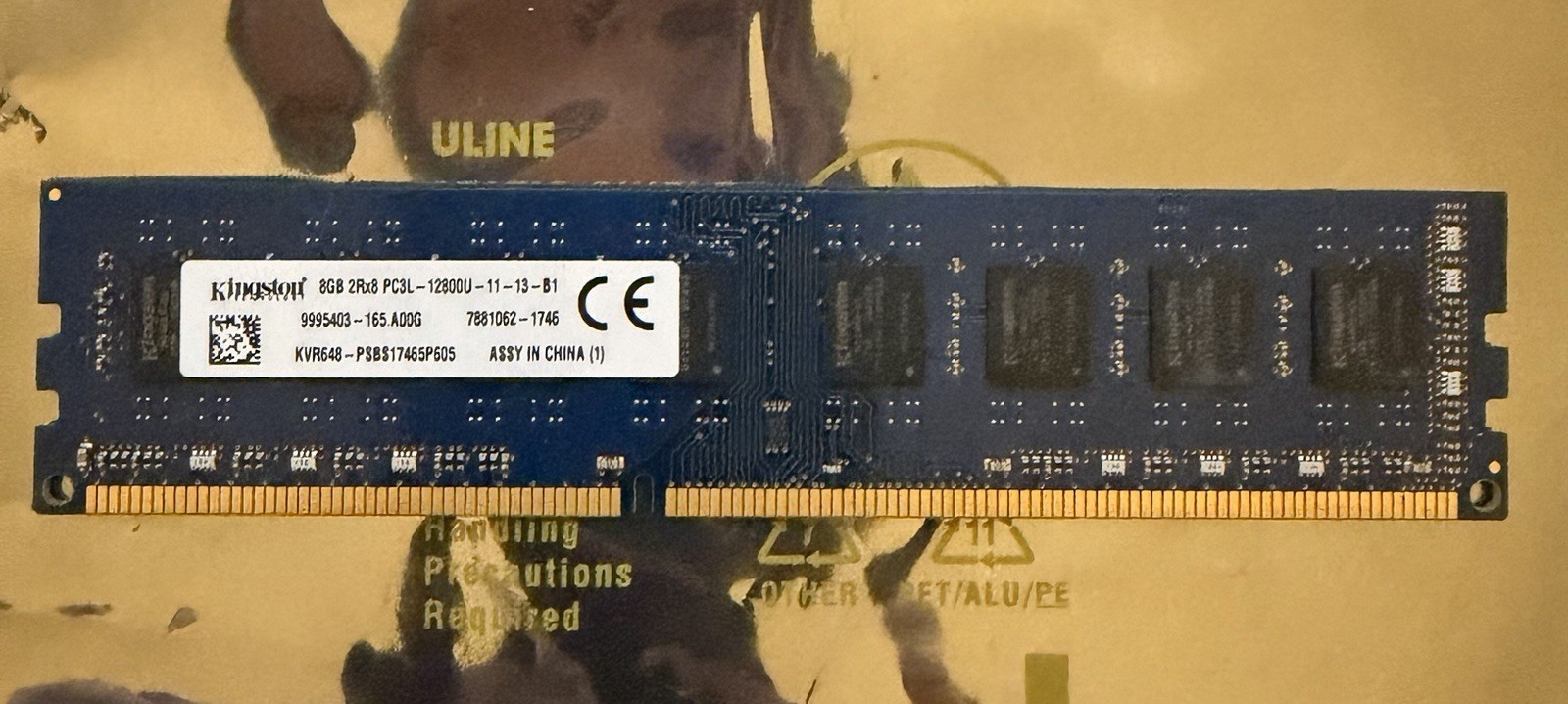 Kingston 8GB 2Rx8 PC3L-12800U DDR3L 1600 DIMM Non-ECC Desktop Memory RAM