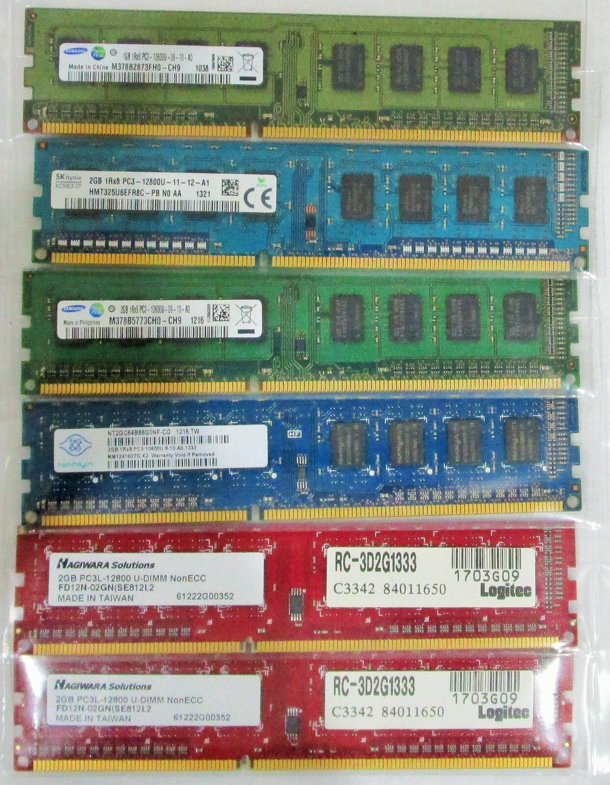 Samsung SK NANYA HS 5 pcs 2GB – 1 pc 1GB and 6 pcs lot – desk tops – lot #10