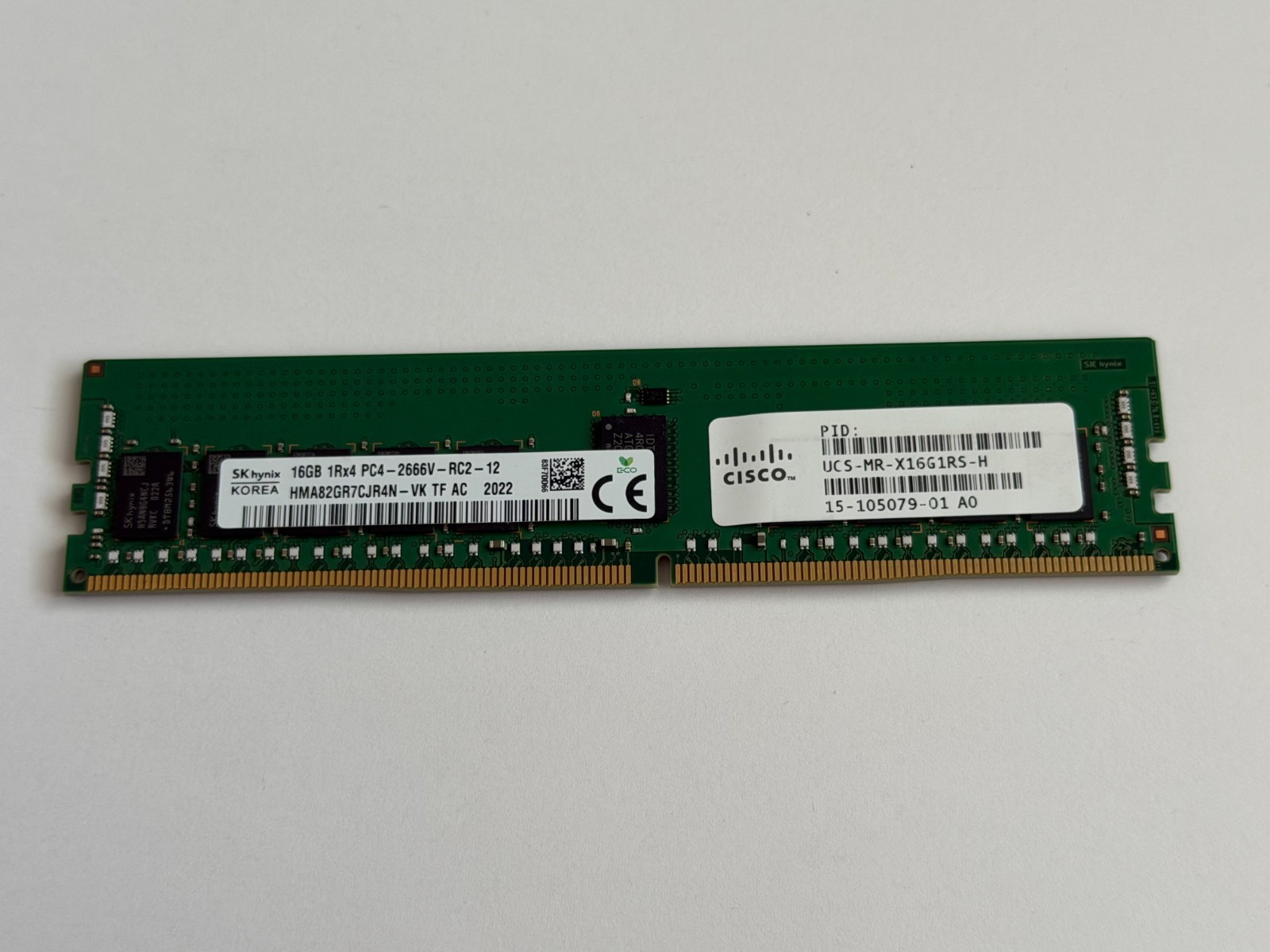 SK Hynix 16GB (1 Stick) PC4-21300 DDR4 2666V ECC Memory HMA82GR7CJR4N-VK