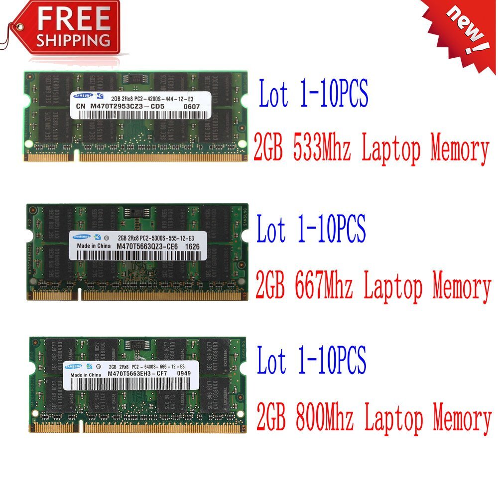 Samsung 16GB 8GB 4GB 2GB DDR2 800MHz 667MHz 533MHz Laptop Memory SDRAM LOT AB