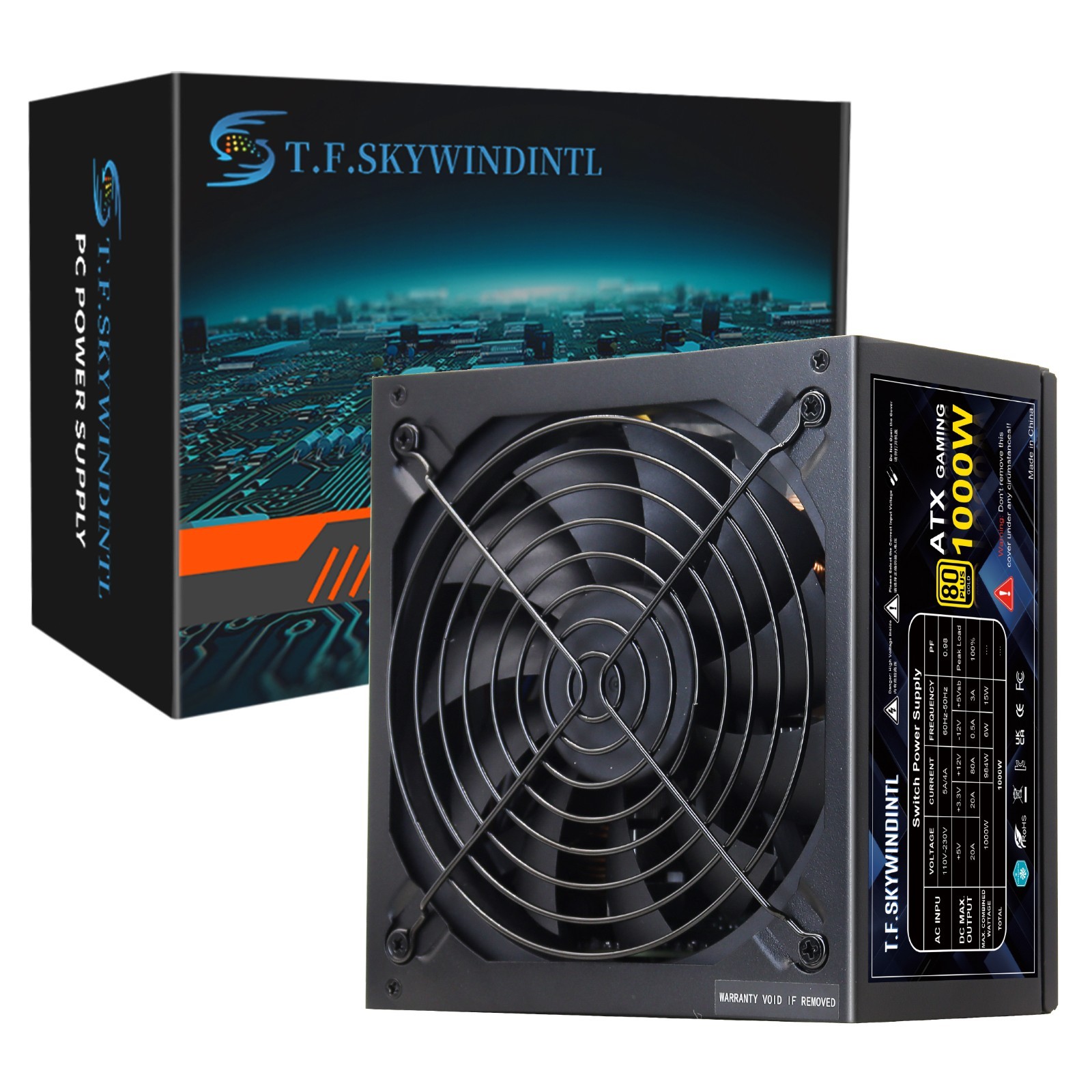 NEW 1000w Power Supply Full Modolar 80+ Gold 90% Efficiency 110v-220v Active PFC