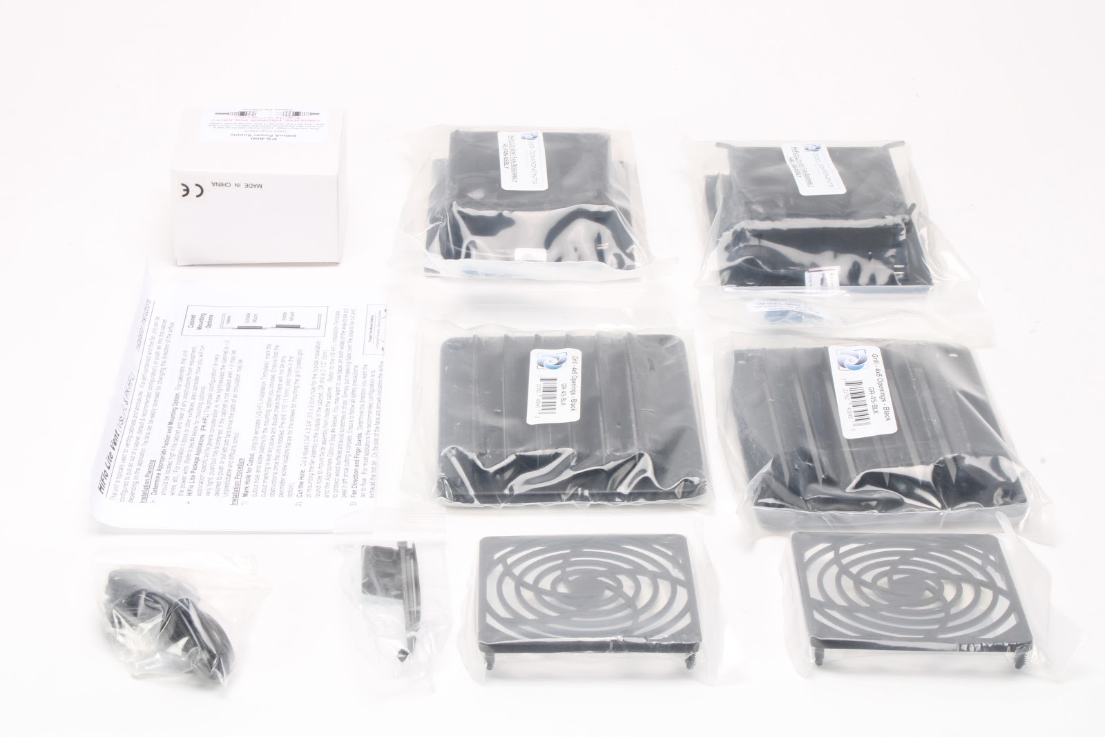 Cool Components HiFlo Lite Package PK-HFL-BLK Dual Cabinet Venting Fans Open Box