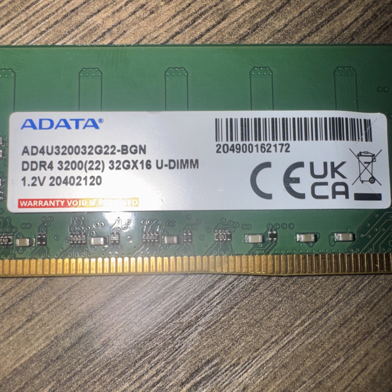 ADATA 64GB DDR4-3200(22) Desktop Memory 32GB x2 Modules Non-ECC UDIMM Tested