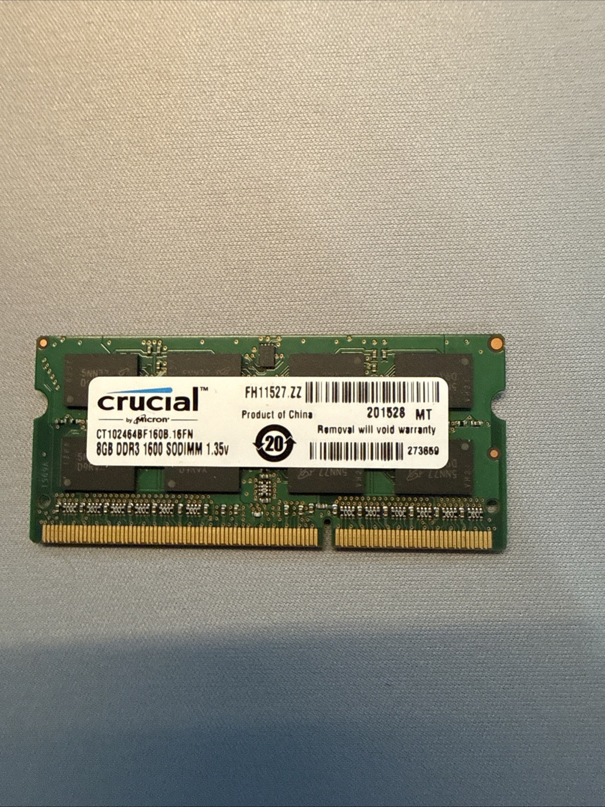 Crucial CT102464BF160B 8GB SO-DIMM PC3-12800 (DDR3-1600) Memory
