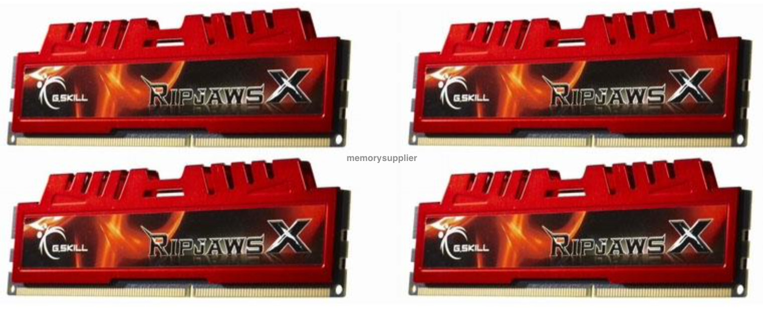 F3-10666CL9Q-32GBXL G Skill RipjawsX Series 32GB Kit (4x8GB) PC3-10600 DDR3 DIMM