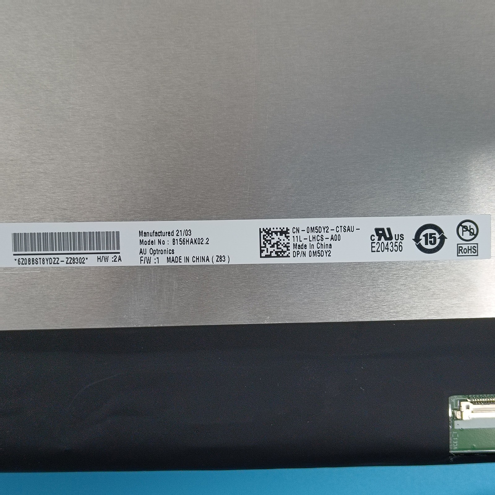 B156HAK02.2 HW:2A LCD Touchscreen Panel FHD 1920X1080 IPS 40PIN 0M5DY2 For Dell