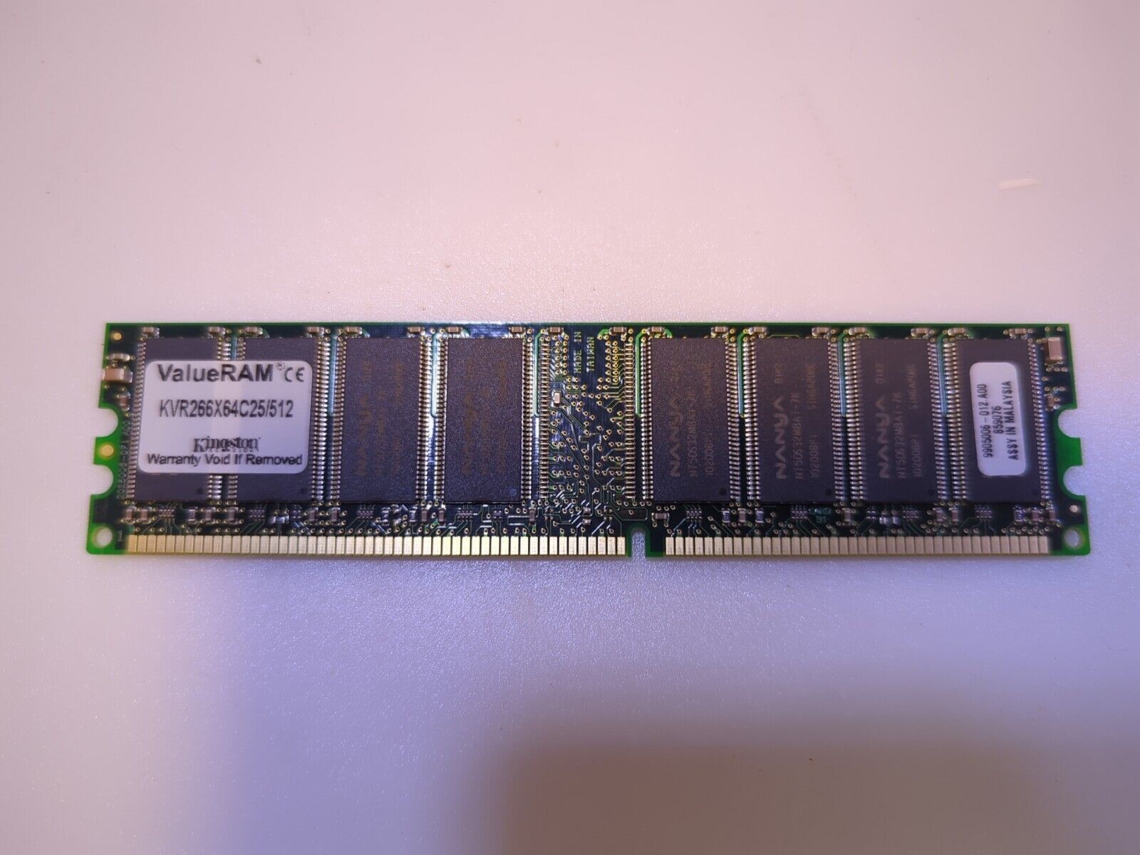 (2x) Kingston DDR 512 MB 266 SDRAM 184 Pin Memory KVR266X64C25/512