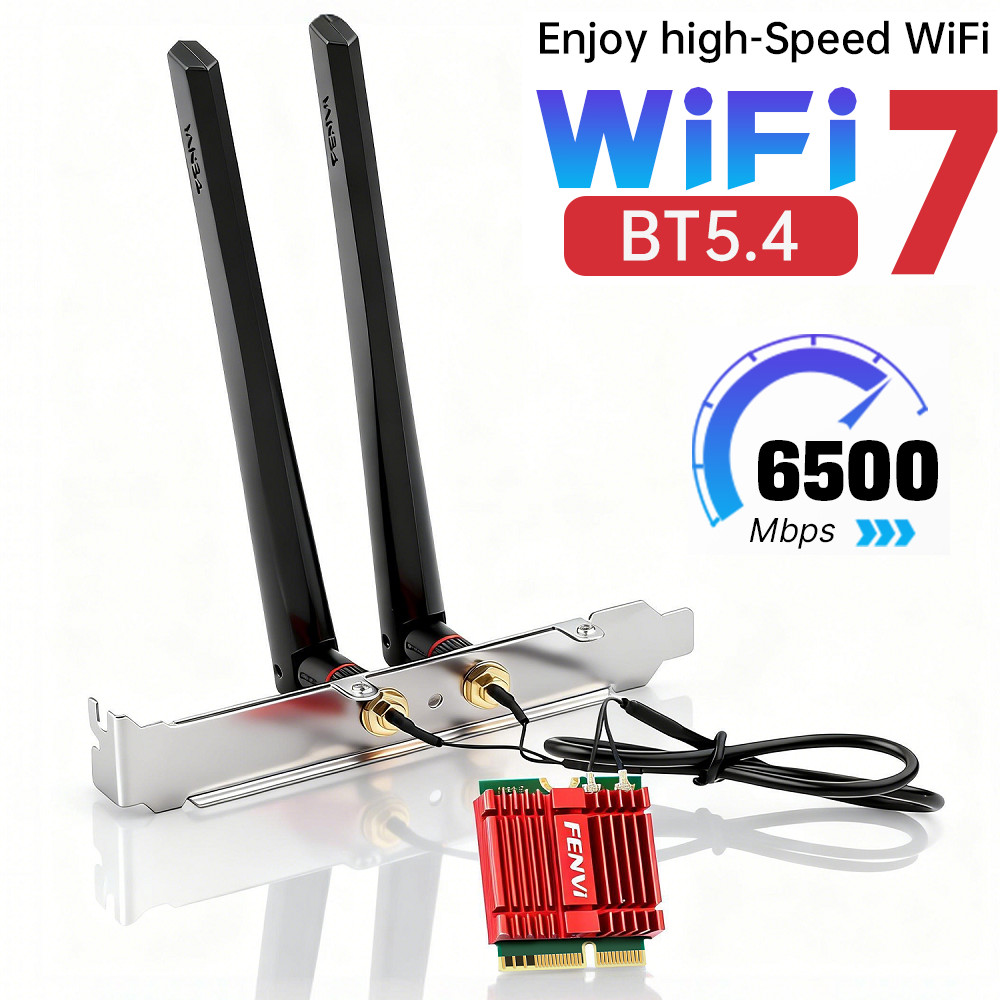 MT7925 WiFi 7 M.2 2230 Card BE6500 Tri-Band BT5.4 Desktop Antenna Kit Win11/10