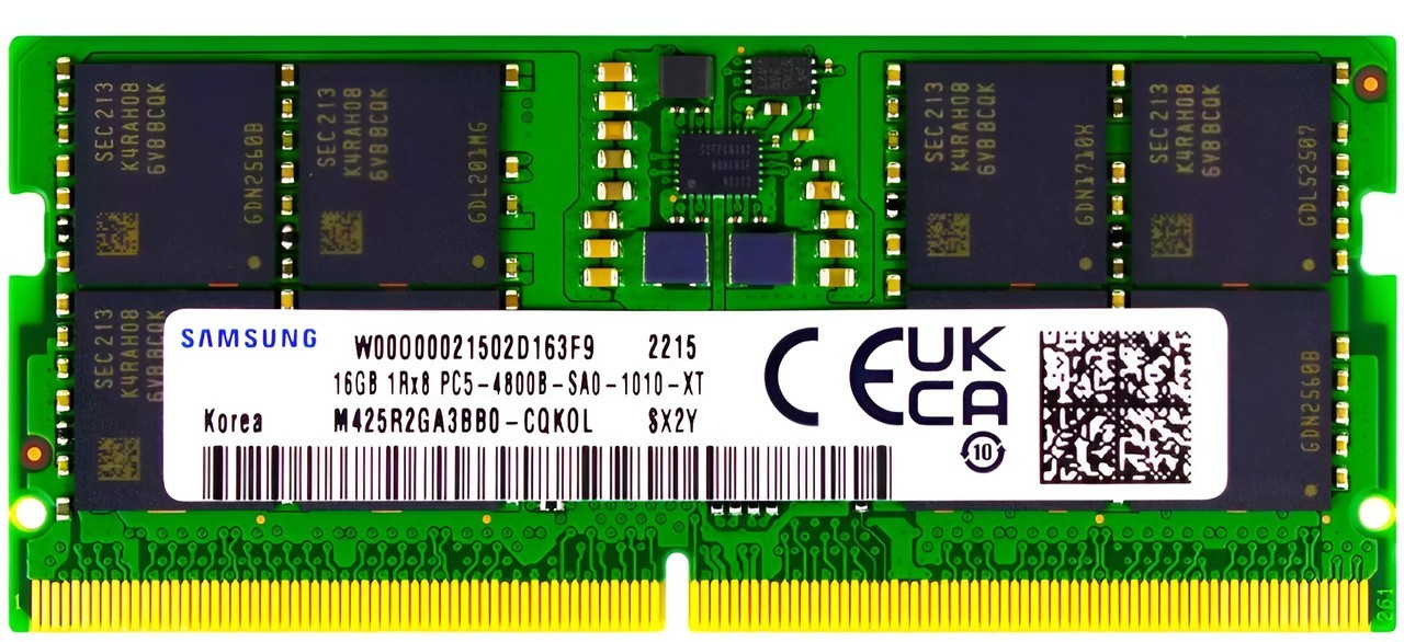 Samsung 16GB DDR5 4800MHz Laptop Memory – M425R2GA3BB0-CQK0L – 1Rx8 SODIMM RAM