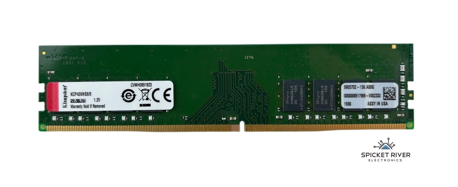 Kingston KCP426NS8/8 8GB DDR4-2666 1.2V Desktop RAM Memory Module