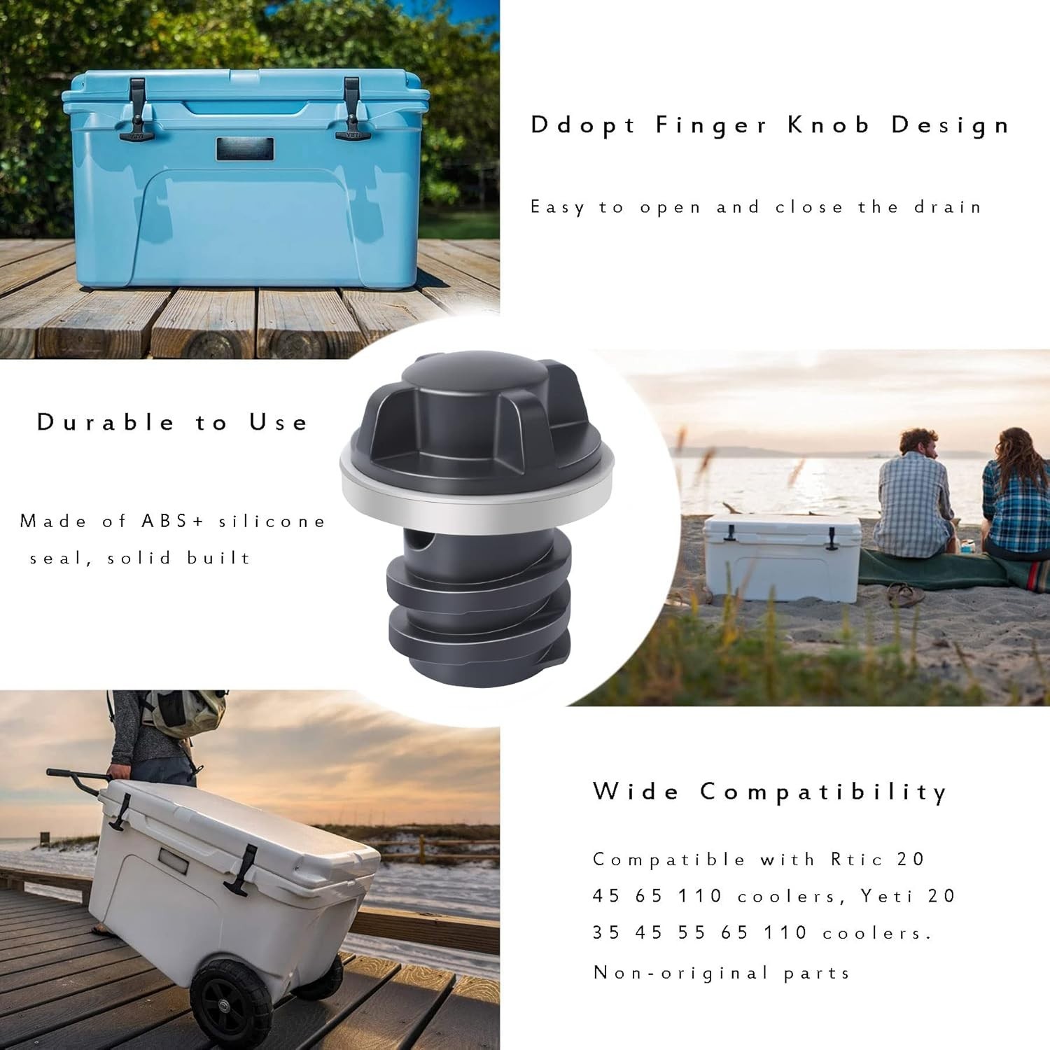 Universal Cooler Drain Plug Replacement – 2 Leak-Proof Accessories for Yeti/Rtic