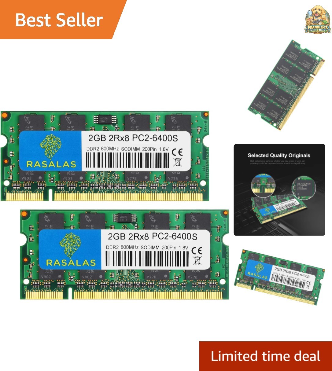 PC2-6400 800 Sodimm 4GB Kit 2x2GB PC2 6400S 2RX8 1.8V CL6 RAM Memory Modules …