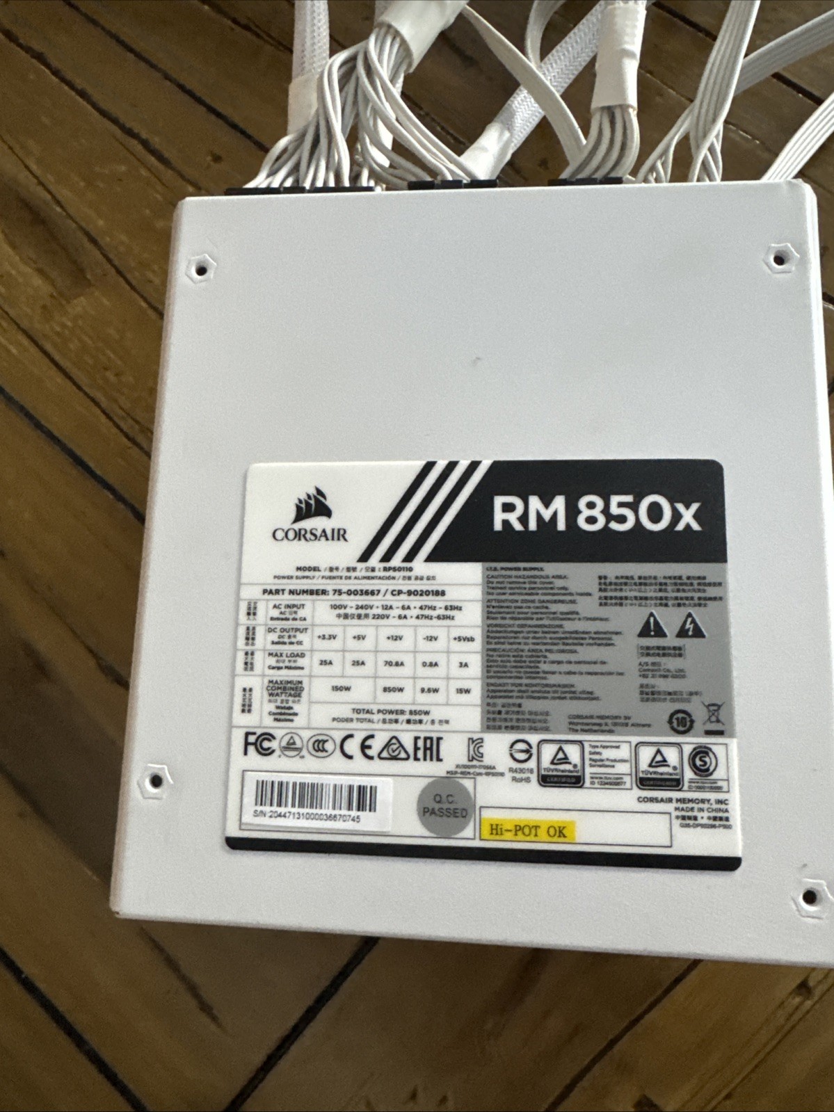 Corsair RM850x CP9020188NA 850 W Power Supply With Couples Cables