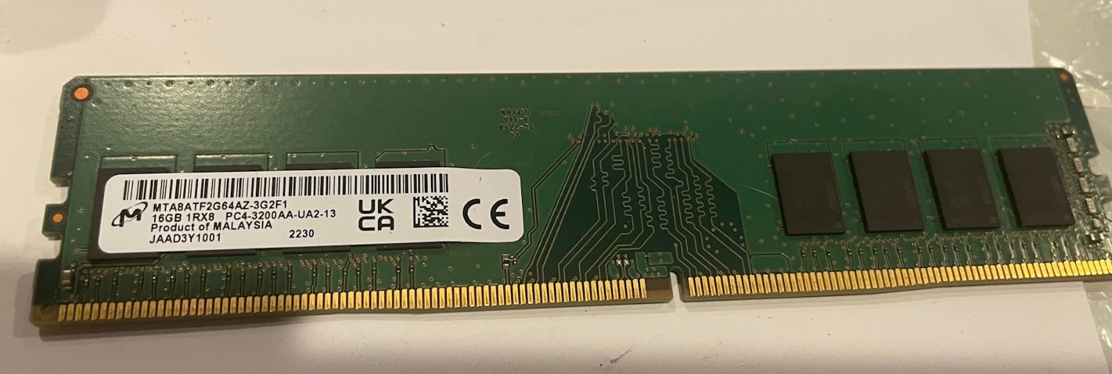 Micron 16GB DDR4-3200 PC4-25600 1Rx8 Desktop Memory RAM MTA8ATF2G64AZ-3G2F1