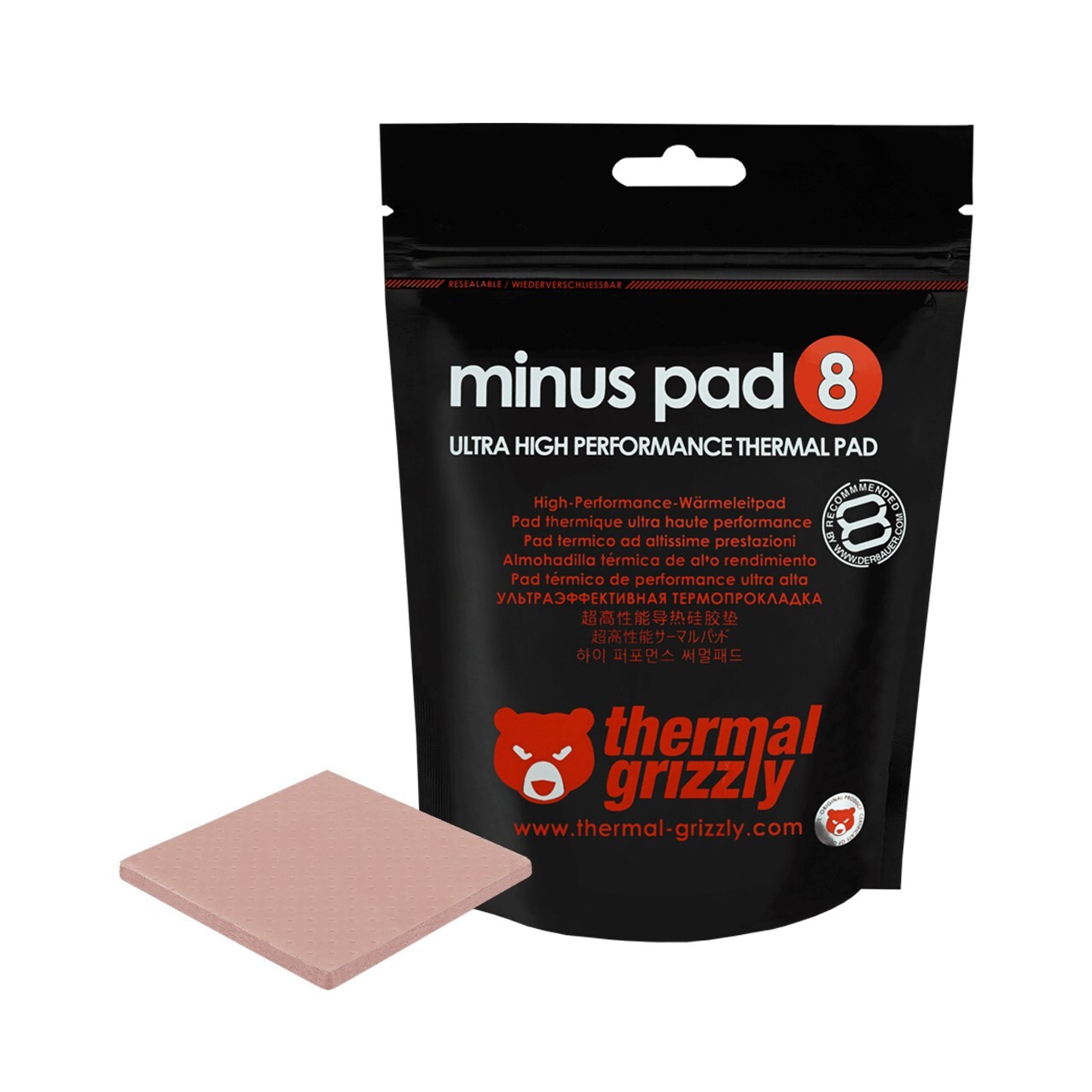 Thermal Grizzly Minus Pad 8 – 30 x 30 x (0.5mm, 1mm, 1.5mm, 2mm)