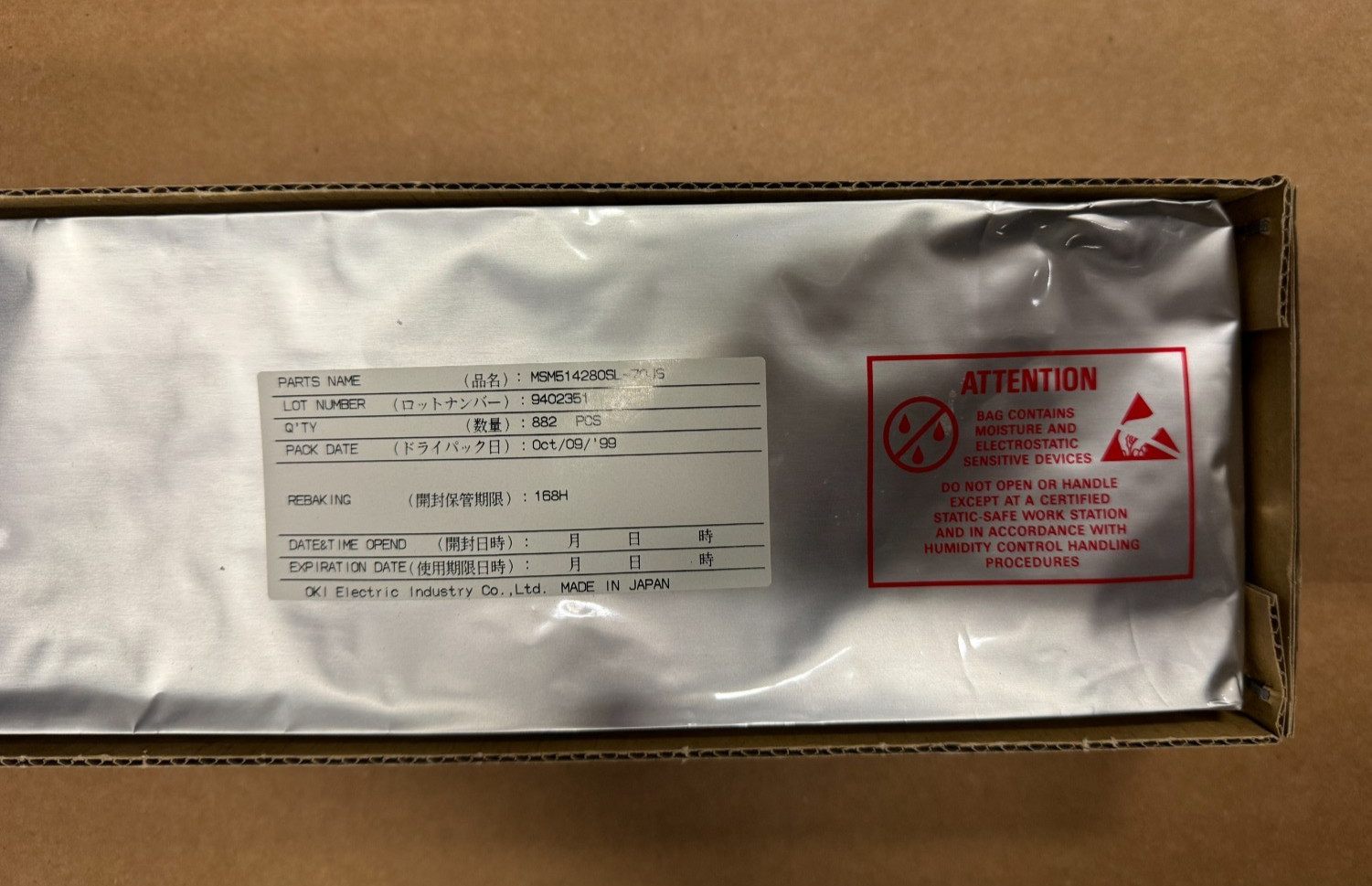 VINTAGE OKI 256K x 18 FPM DRAM MSM514280SL-70JS SOJ 40 Pin 1999 Made in Japan
