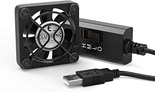 ELUTENG 40mm USB Fan with 3 Speed Control USB Ventilator 5V Max 5300RPM High