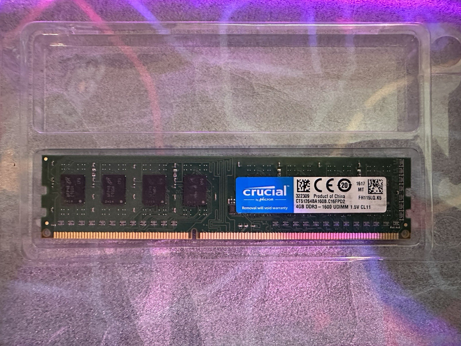 Crucial 16GB kit – 4 x 4GB DDR3-1600 UDIMM Desktop RAM 240-Pin CT51264BA160B
