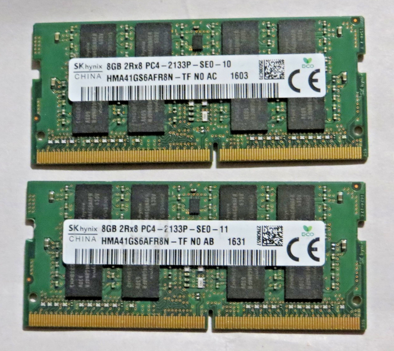 SK Hynix 16GB 2x8GB DDR4 2133 Laptop RAM HMA41GS6AFR8N-TF PC4-17000 Pair Kit