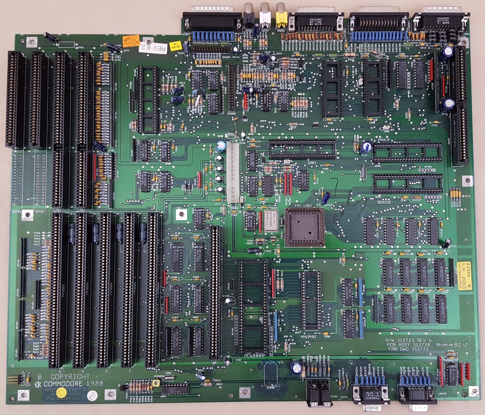 Amiga 2000 2000HD 2500 Motherboard rev6.2 ASIS! for Parts Repair Donor – SN48965